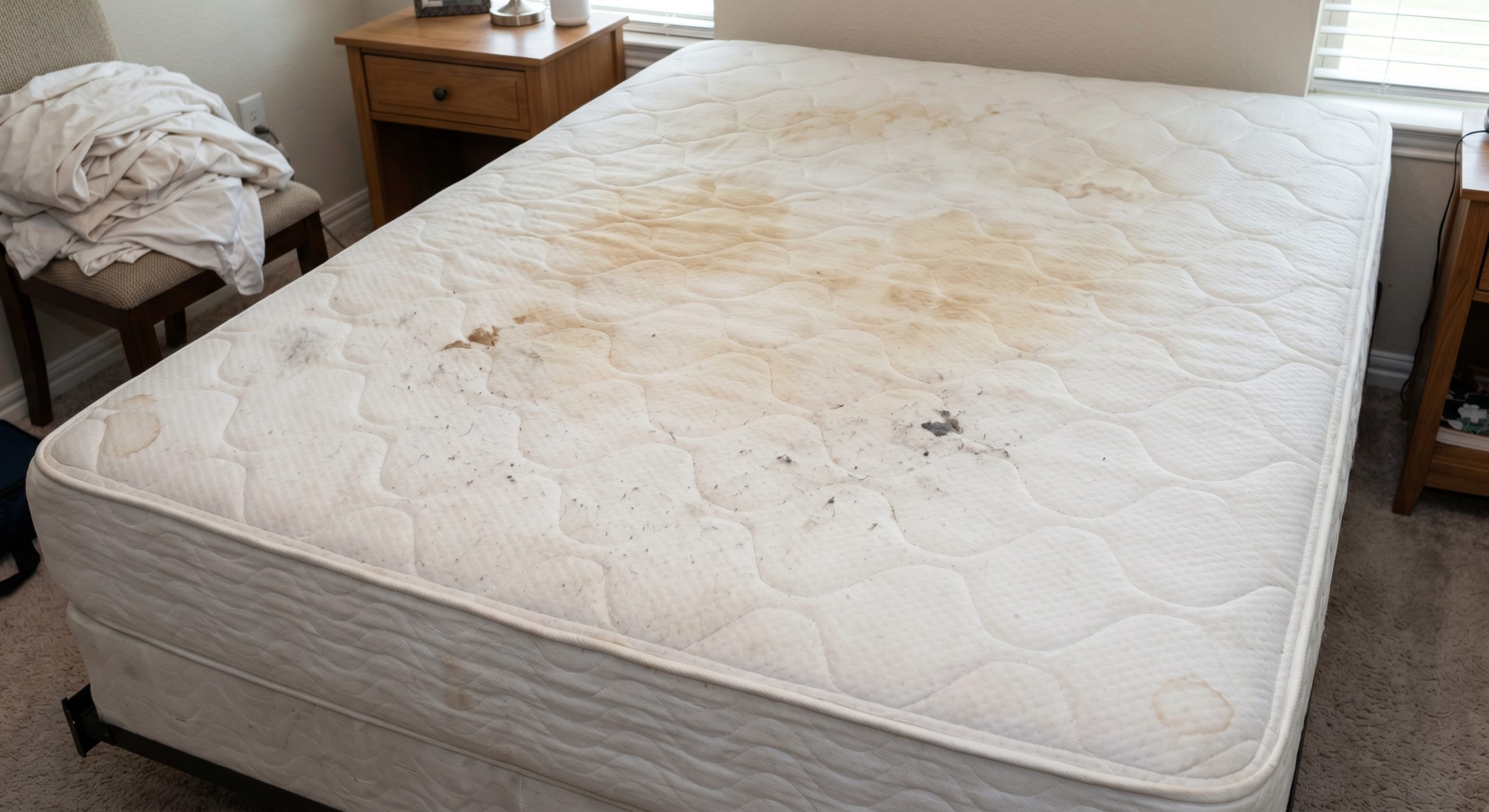 Mattress Before Steam Clean
